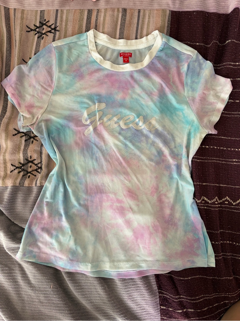 Guess tie die t shirt